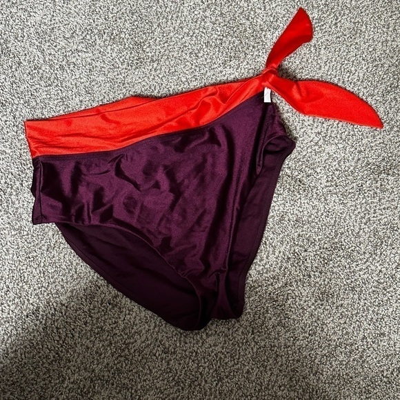 Zimmermann Purple Color blocked Bikini Bottom High Cut & High Waist 10-12 Lycra - Picture 3 of 9